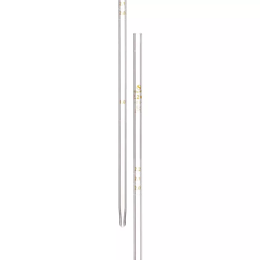 Supertek Milk Pipette Bacteriological Type, Capacity 2.2 ml, Tolerance ± 0.04 ml, 70.316.0222 (Pack of 10)